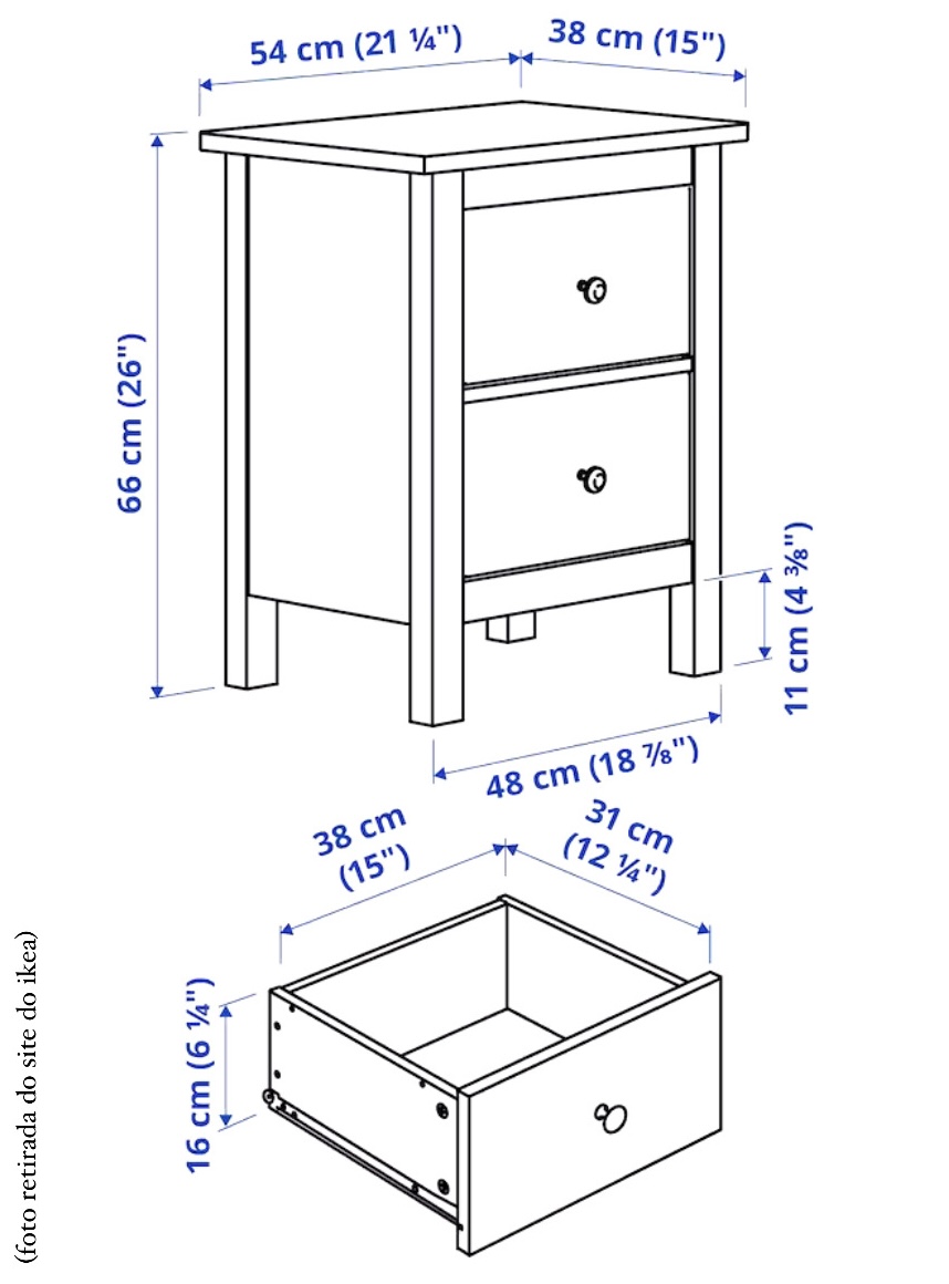 Duas cómodas (mesas de cabeceira) do Ikea