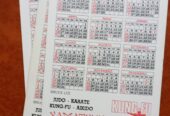 3 calendarios de bolso Bruce Lee